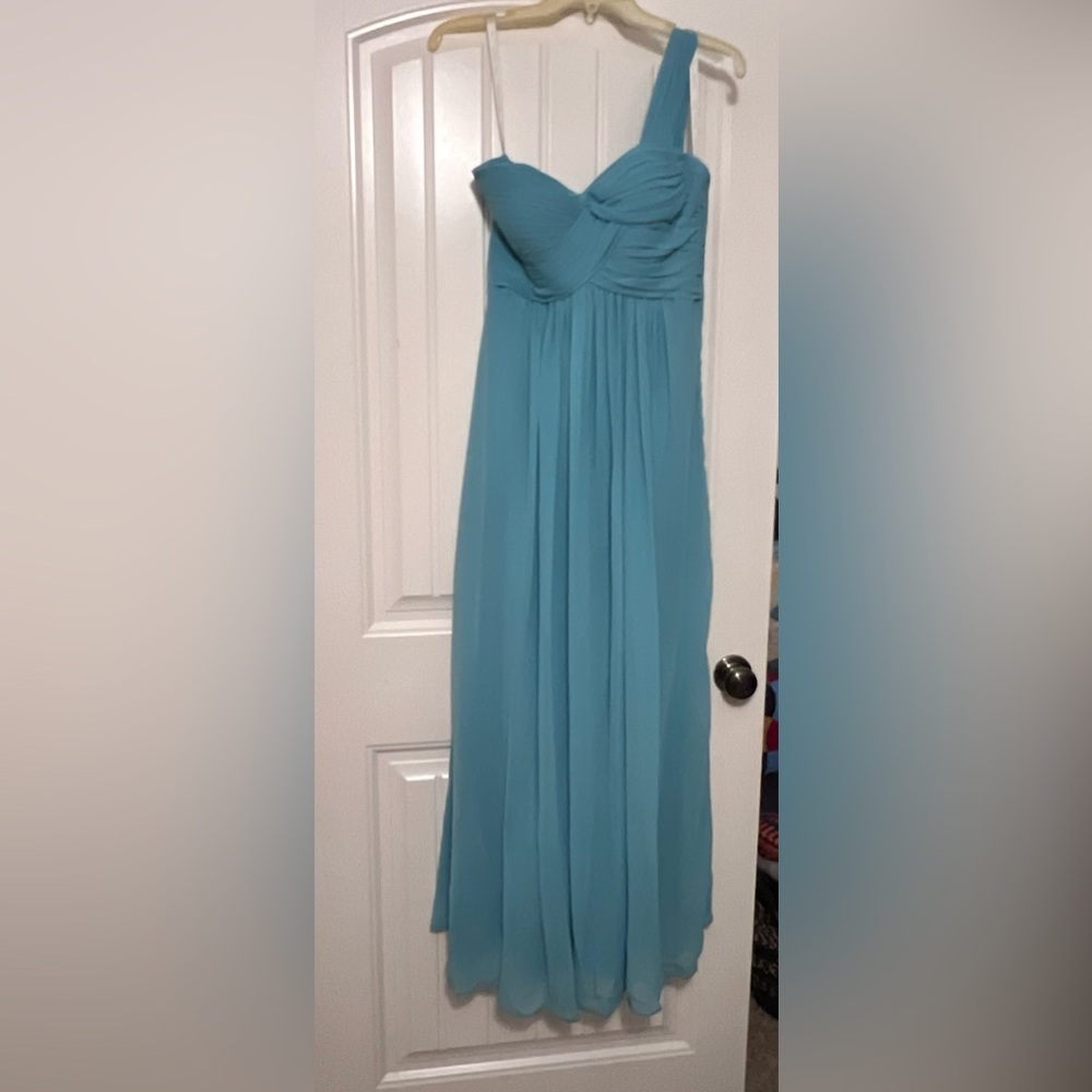 Bill Levkoff Strapless Gown in Soft Blue